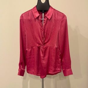 Laundry Pink Satin Long Sleeve Blouse
